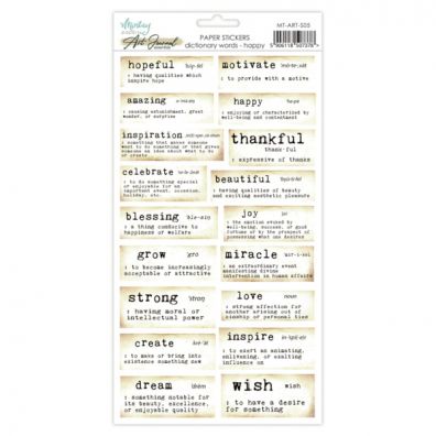 Mintay Papers - 6 x 12 Art Journal Paper Stickers - Dictionary Words - Happy
