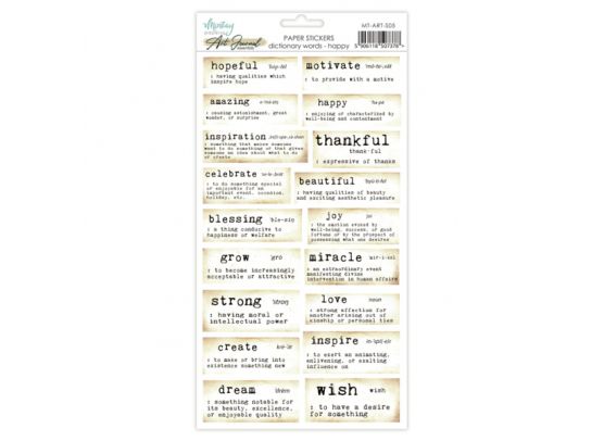 Mintay Papers - 6 x 12 Art Journal Paper Stickers - Dictionary Words - Happy