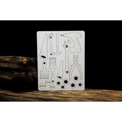 Snipart Chipboard - Industrial Factory - Tools - Set