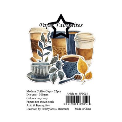 Paper Favourites - Modern Coffee Cups Die-cuts - 22 pcs.