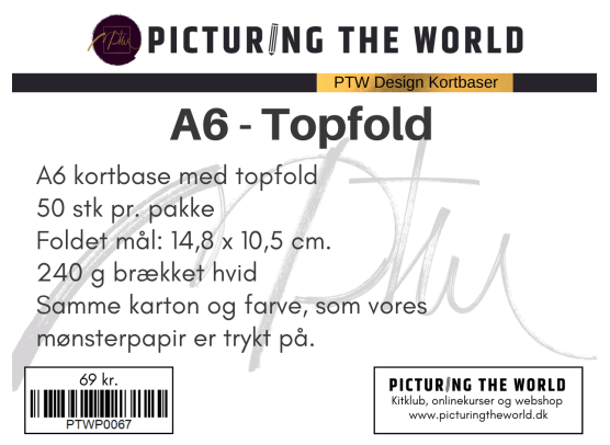 PTW Design Kortbaser - A6 Topfold - 50 stk.