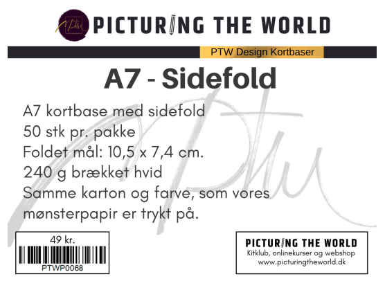 PTW Design Kortbaser - A7 Sidefold - 50 stk.