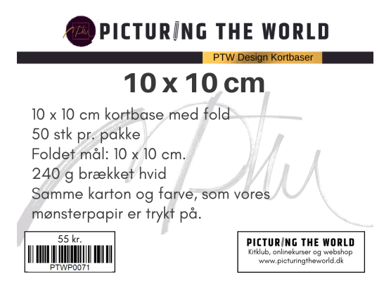 PTW Design Kortbaser - 10x10 cm. - 50 stk.