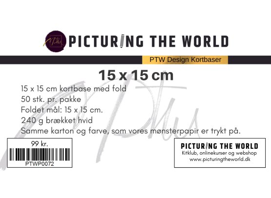 PTW Design Kortbaser - 15x15 cm. - 50 stk.
