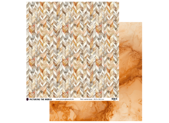 Add on September - EKSTRA PTW Design - Flet I Varme Toner 12x12 mønsterpapir - sælges kun til kitklubmedlemmer