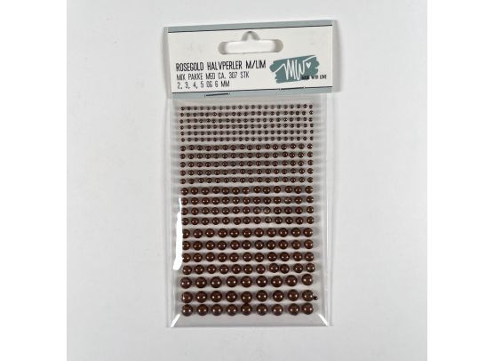 MW - Made With Love - Rosegold Halvperler M/Lim - 2, 3, 4, 5 og 6mm - ca. 307 stk.