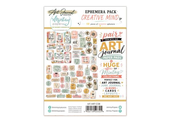 Mintay Papers - Art Journal Essentials - Ephemera - Creative Mind - 68 pcs
