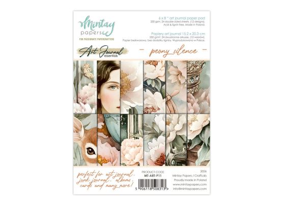 Mintay Papers - 6x8 Art Journal Essentials - Peony Silence