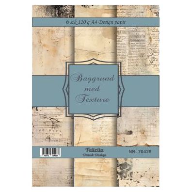 Felicita Design - A4 Design Papir - Baggrund med Texture - 6 ark