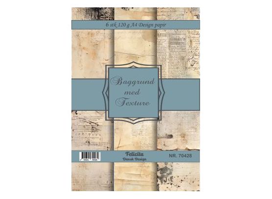 Felicita Design - A4 Design Papir - Baggrund med Texture - 6 ark