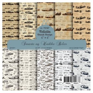 Felicita Design 6x6 Paperset - Smarte og Unikke Biler