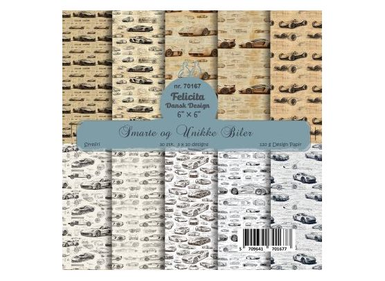 Felicita Design 6x6 Paperset - Smarte og Unikke Biler