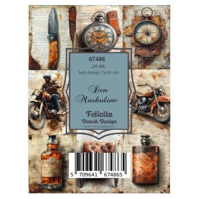 Felicita Design - 7x10 cm - Toppers - Den Maskuline - 24 ark