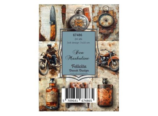 Felicita Design - 7x10 cm - Toppers - Den Maskuline - 24 ark