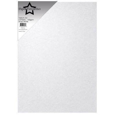 Paper Favourites - Vellum A4 5 ark - 100gsm - Silver White