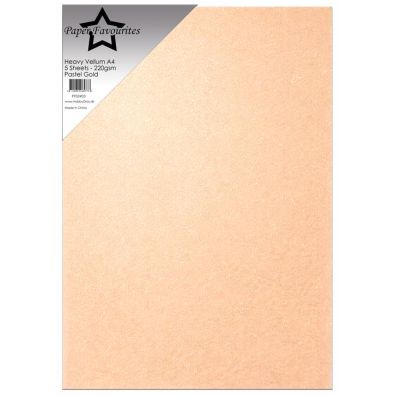 Paper Favourites - Heavy Vellum A4 5 ark - 220gsm - Pastel Gold