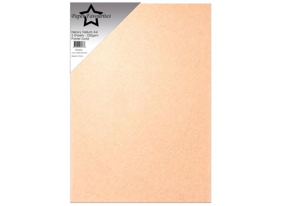 Paper Favourites - Heavy Vellum A4 5 ark - 220gsm - Pastel Gold