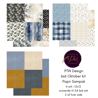 Add on Oktober - PTW Design - 6x6 Oktober Kit 2026 Papirsampak - 6 ark 12x12 - Sælges kun til kitklubmedlemmer