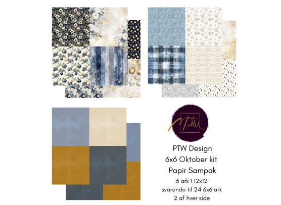 Add on Oktober - PTW Design - 6x6 Oktober Kit 2026 Papirsampak - 6 ark 12x12 - Sælges kun til kitklubmedlemmer