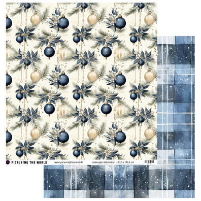 Add on Oktober - EKSTRA PTW Design - Julekugle Dekoration 12x12 mønsterpapir - sælges kun til kitklubmedlemmer