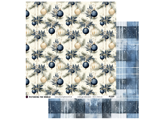 Add on Oktober - EKSTRA PTW Design - Julekugle Dekoration 12x12 mønsterpapir - sælges kun til kitklubmedlemmer