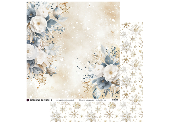 Add on Oktober - EKSTRA PTW Design - Elegante Juleopsatser 12x12 mønsterpapir - sælges kun til kitklubmedlemmer