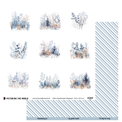 Add on Oktober - PTW Design - Vilde Vinterblomster Klippeark - 12x12 klippeark