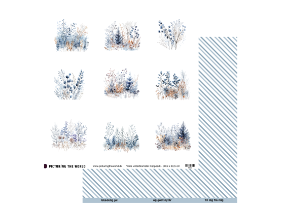 Add on Oktober - PTW Design - Vilde Vinterblomster Klippeark - 12x12 klippeark