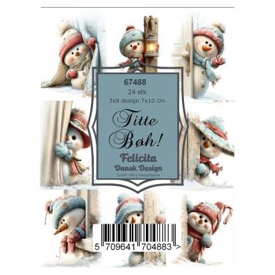 Felicita Design - 7x10 cm - Toppers - Titte Bøh! - 24 stk.