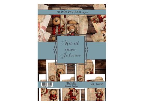 Felicita Design - A4 Design Papir - Kit til sjove Julerier - 10 sider