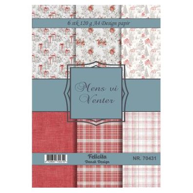 Felicita Design - A4 Design Papir - Mens Vi Venter - 6 stk.