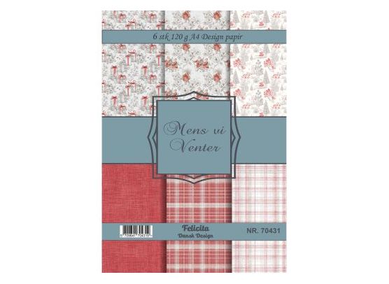Felicita Design - A4 Design Papir - Mens Vi Venter - 6 stk.