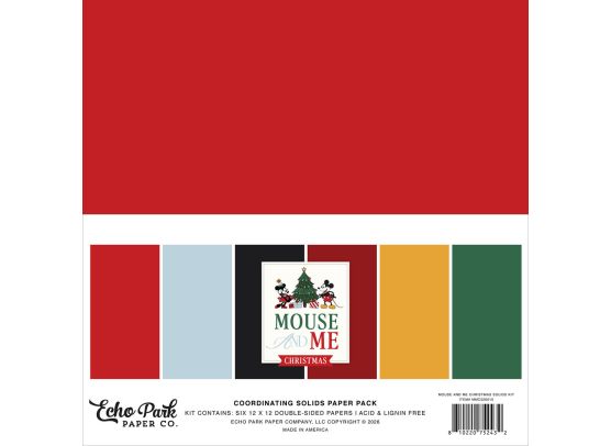 Echo Park Paper - Mouse and Me - Christmas 12x12 Coordination Solids Paper Pack