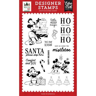 Echo Park Paper - Designer Stamps - Mouse and Me - Christmas - Little Merry Magic