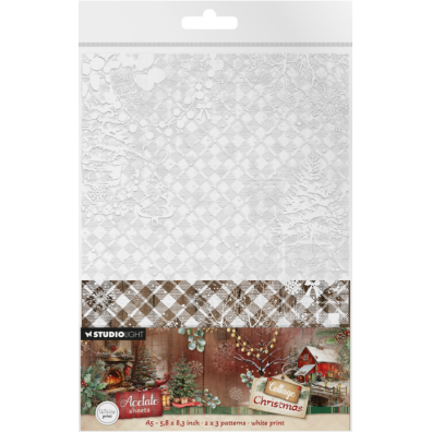 Studio Light Printed Acetate Sheets - Cottage Christmas