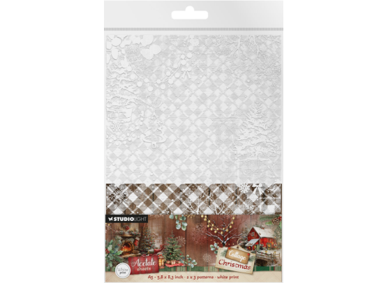 Studio Light Printed Acetate Sheets - Cottage Christmas