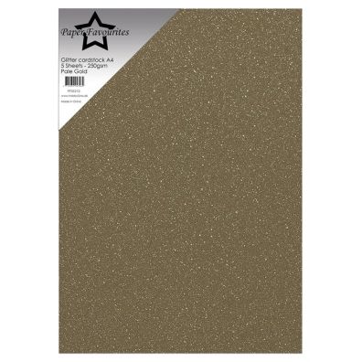 Paper Favourites - Glitter Cardstock A4 - 250 gsm - Platinum - 5 sheets