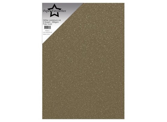 Paper Favourites - Glitter Cardstock A4 - 250 gsm - Platinum - 5 sheets