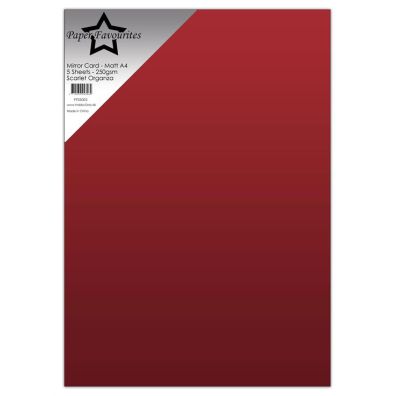 Paper Favourites - Mirror Card - Matt A4 - Scarlet Organza