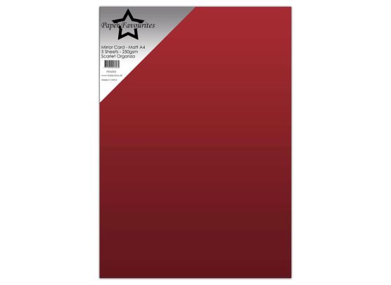 Paper Favourites - Mirror Card - Matt A4 - Scarlet Organza