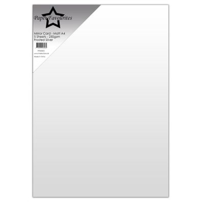Paper Favourites - Mirror Card - Matt A4 - Frosted Silver