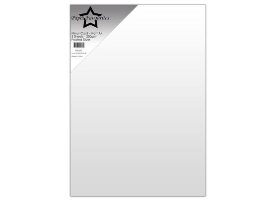 Paper Favourites - Mirror Card - Matt A4 - Frosted Silver