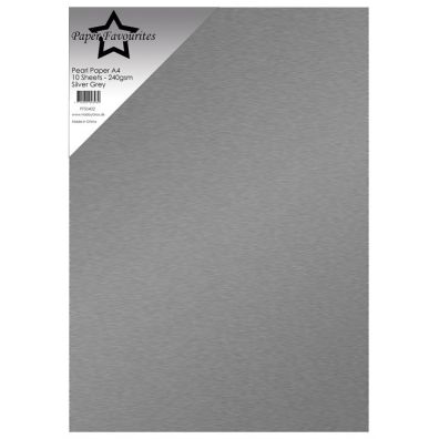 Paper Favourites - Pearl Paper A4 - 240 gsm - Silver Grey