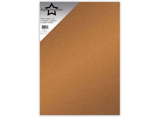 Paper Favourites - Pearl Paper A4 - 250 gsm - Golden Toffee