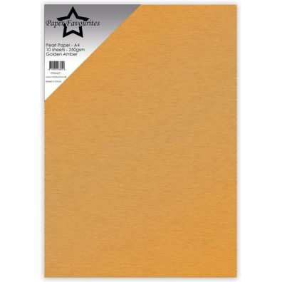 Paper Favourites - Pearl Paper A4 - 250 gsm - Golden Amber