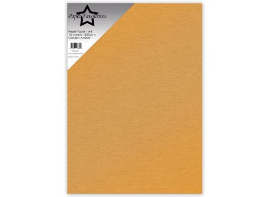 Paper Favourites - Pearl Paper A4 - 250 gsm - Golden Amber