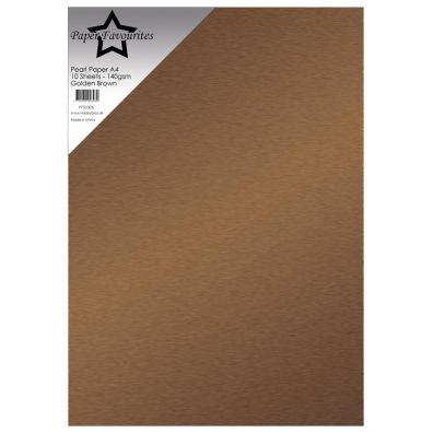 Paper Favourites - Pearl Paper A4 - 140 gsm - Golden Brown