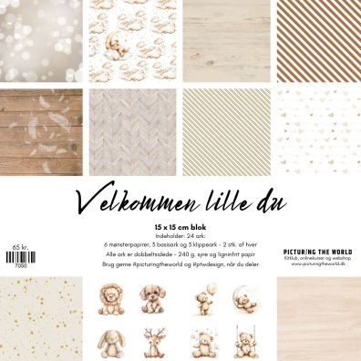 PTW Design Velkommen lille du 15 x 15 cm blok