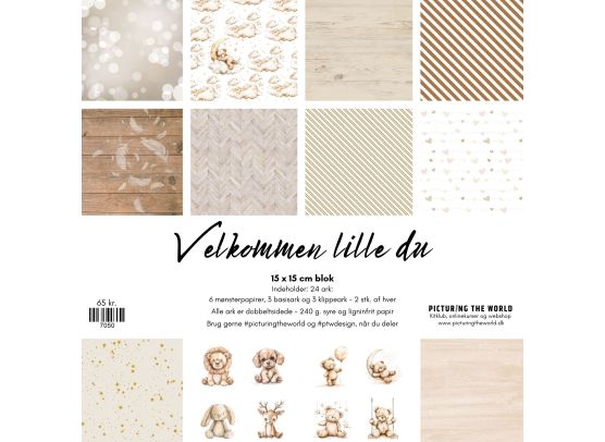 PTW Design Velkommen lille du 15 x 15 cm blok