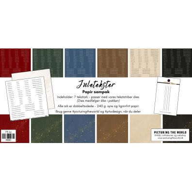 PTW Design - Juletekster Sampak 12x12 mønsterpapir